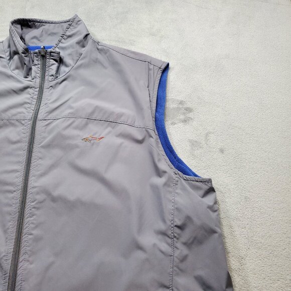 Greg Norman Reversable Insulated Full Zip Vest 4 Pockets Gray Blue Men Sz L - Picture 6 of 13